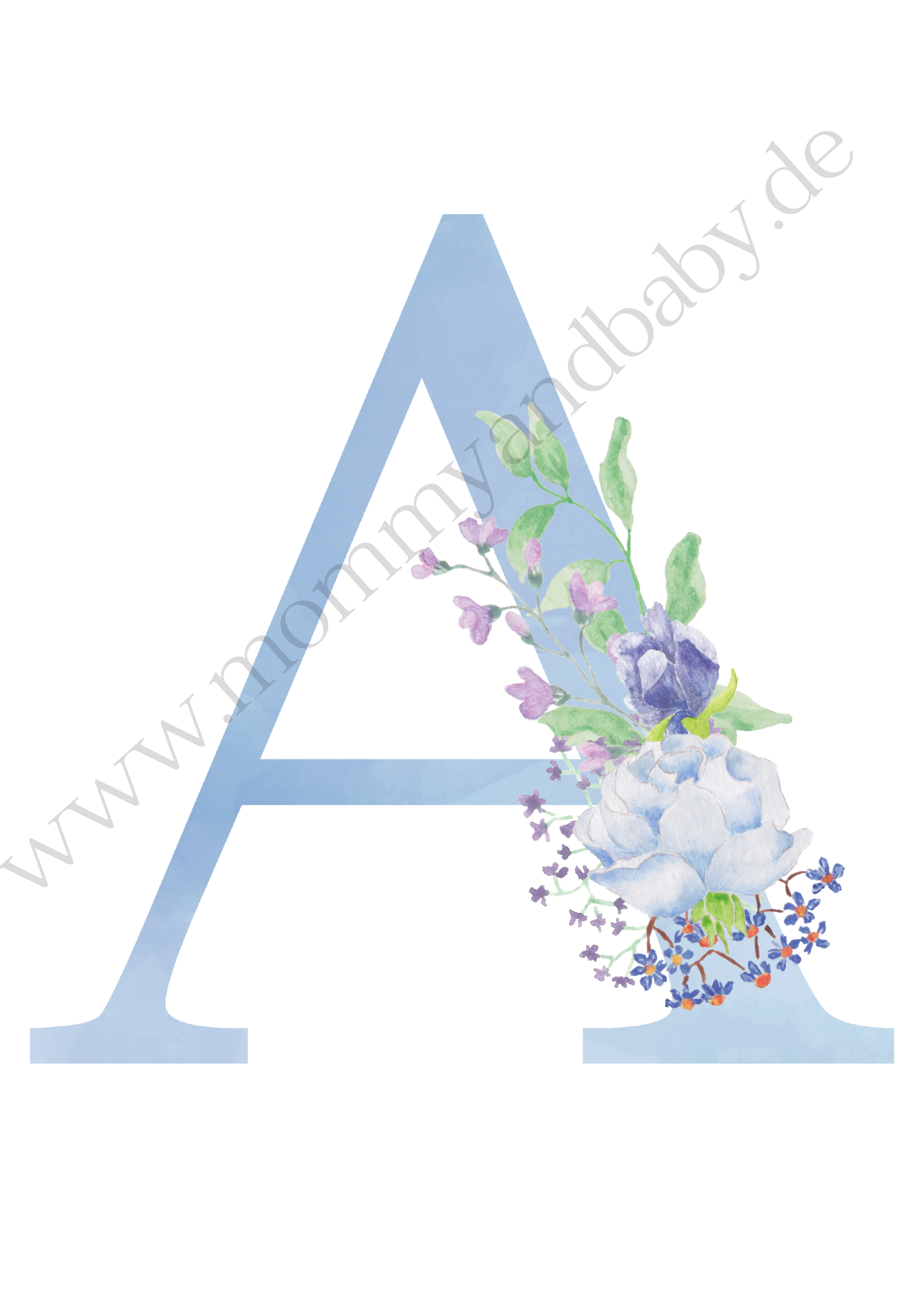 Motivfolie Buchstaben Alphabet Blumen