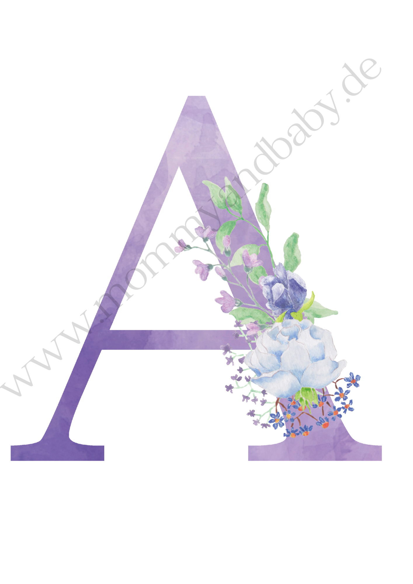 Motivfolie Buchstaben Alphabet Blumen