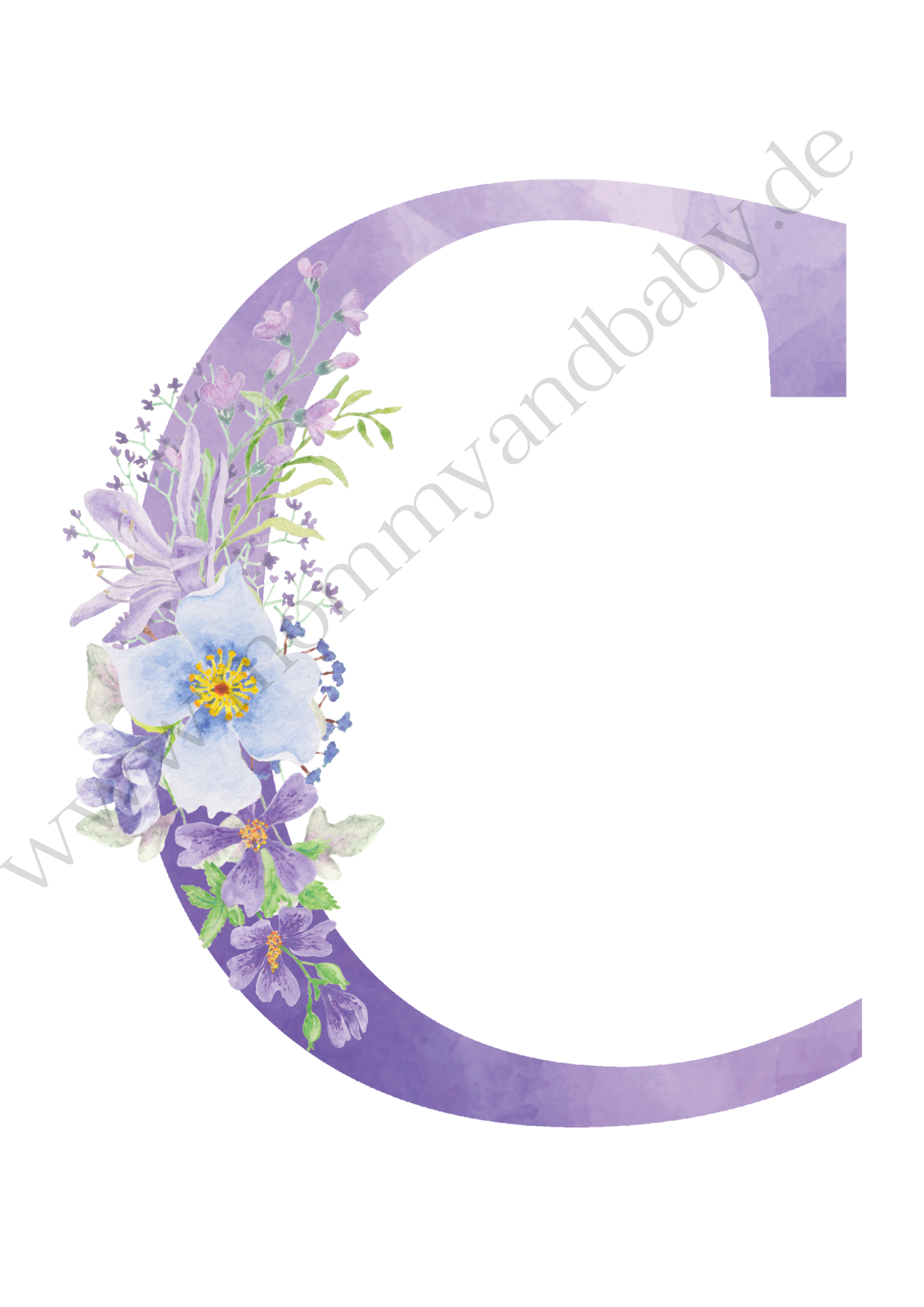 Motivfolie Buchstaben Alphabet Blumen