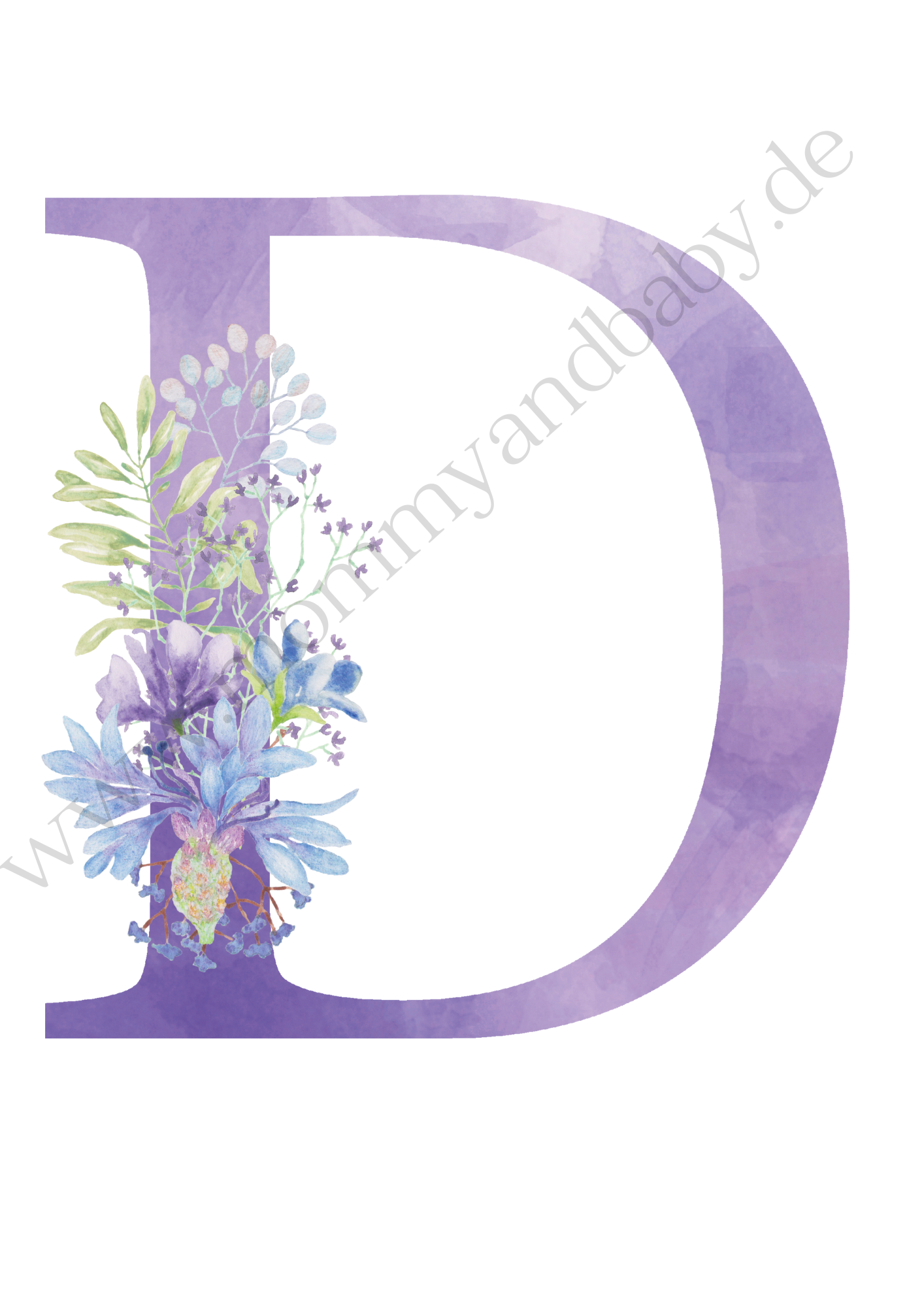 Motivfolie Buchstaben Alphabet Blumen