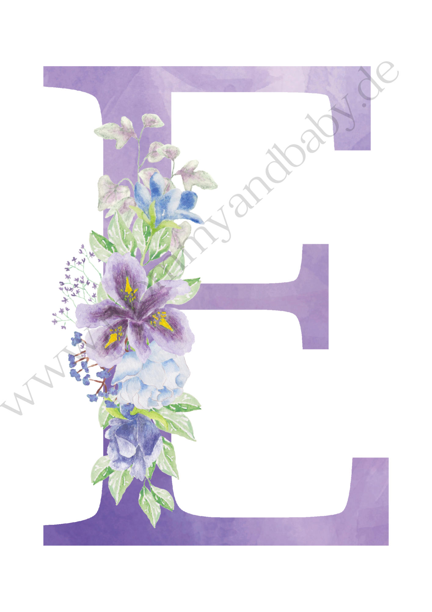 Motivfolie Buchstaben Alphabet Blumen