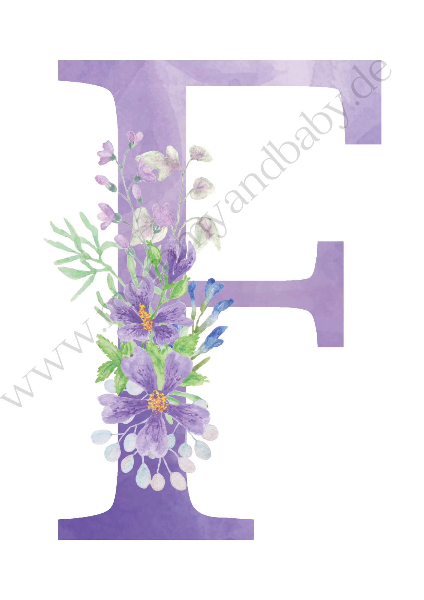 Motivfolie Buchstaben Alphabet Blumen