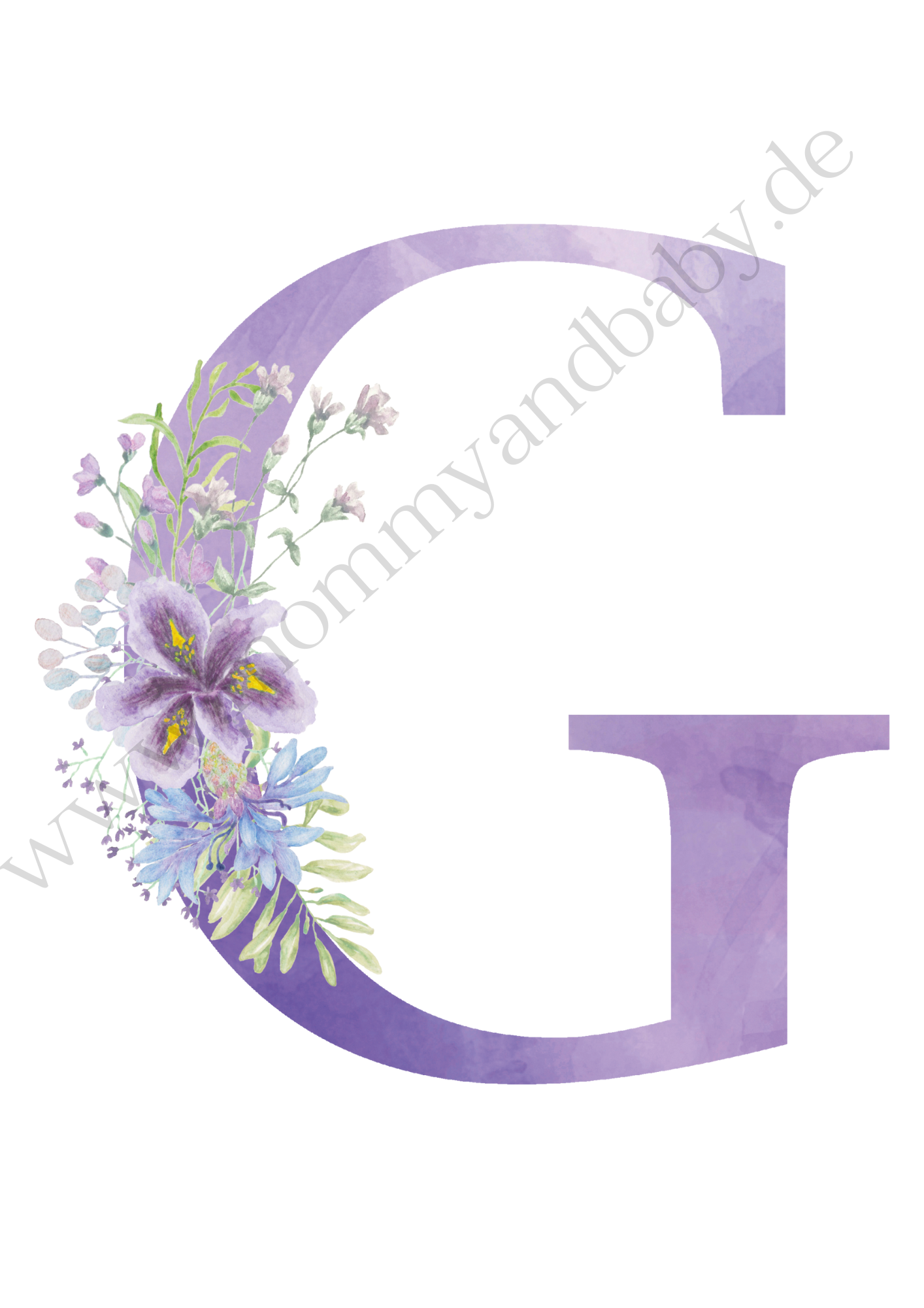 Motivfolie Buchstaben Alphabet Blumen