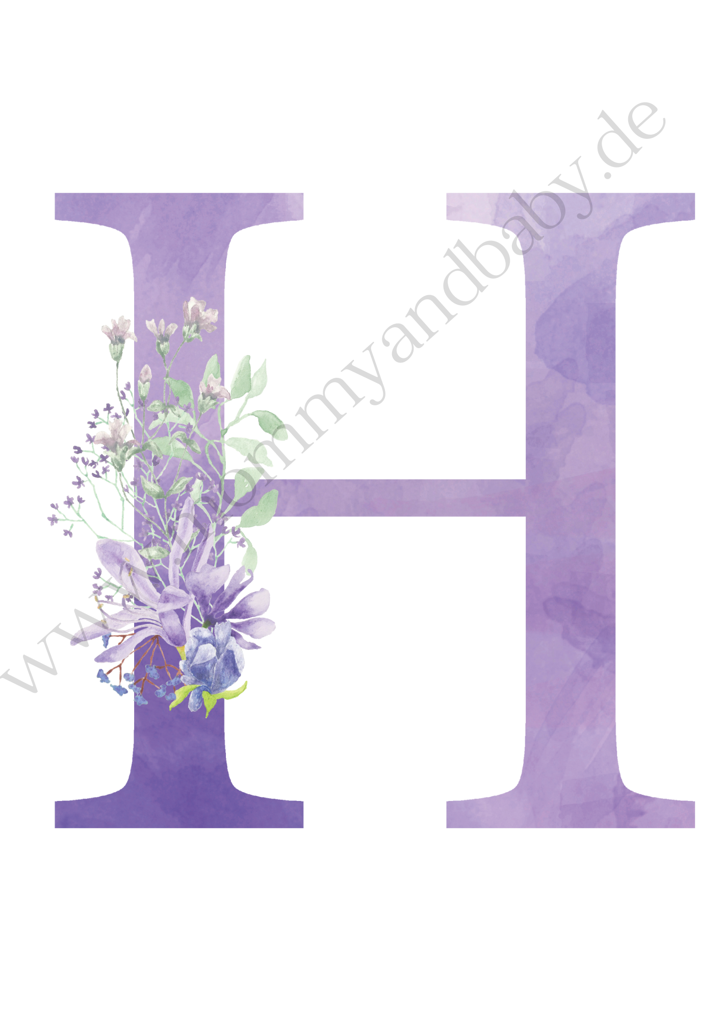 Motivfolie Buchstaben Alphabet Blumen