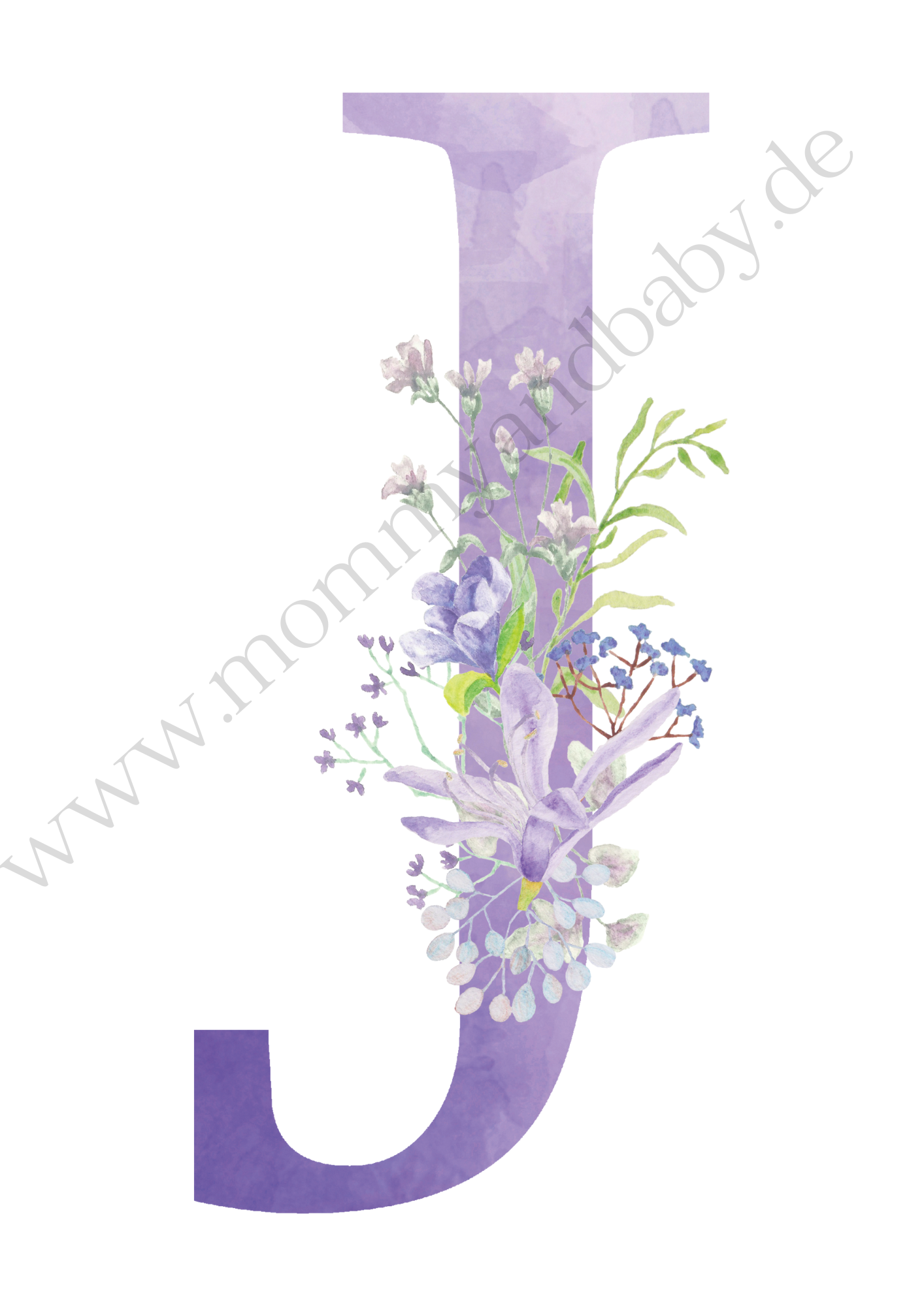 Motivfolie Buchstaben Alphabet Blumen