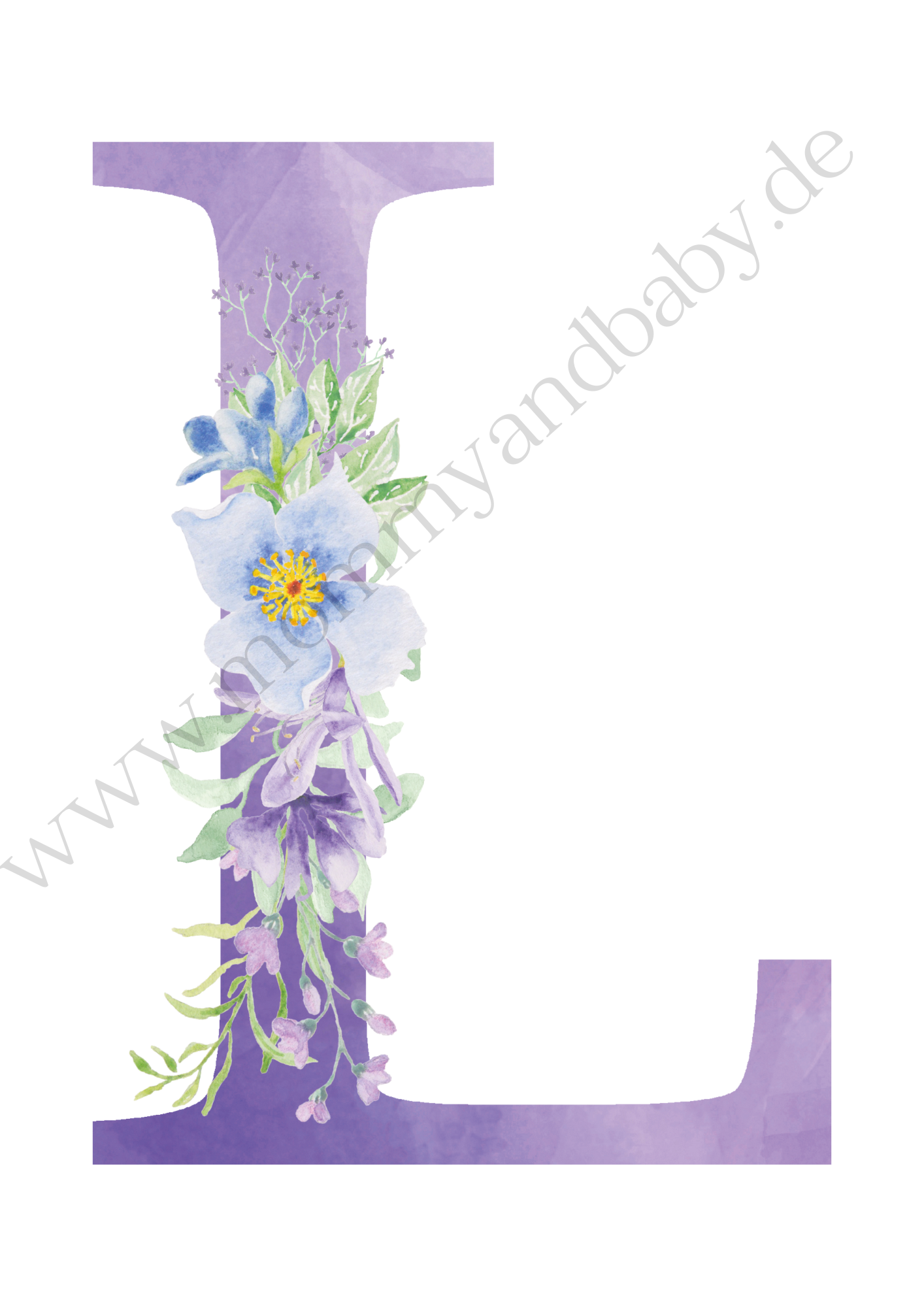 Motivfolie Buchstaben Alphabet Blumen