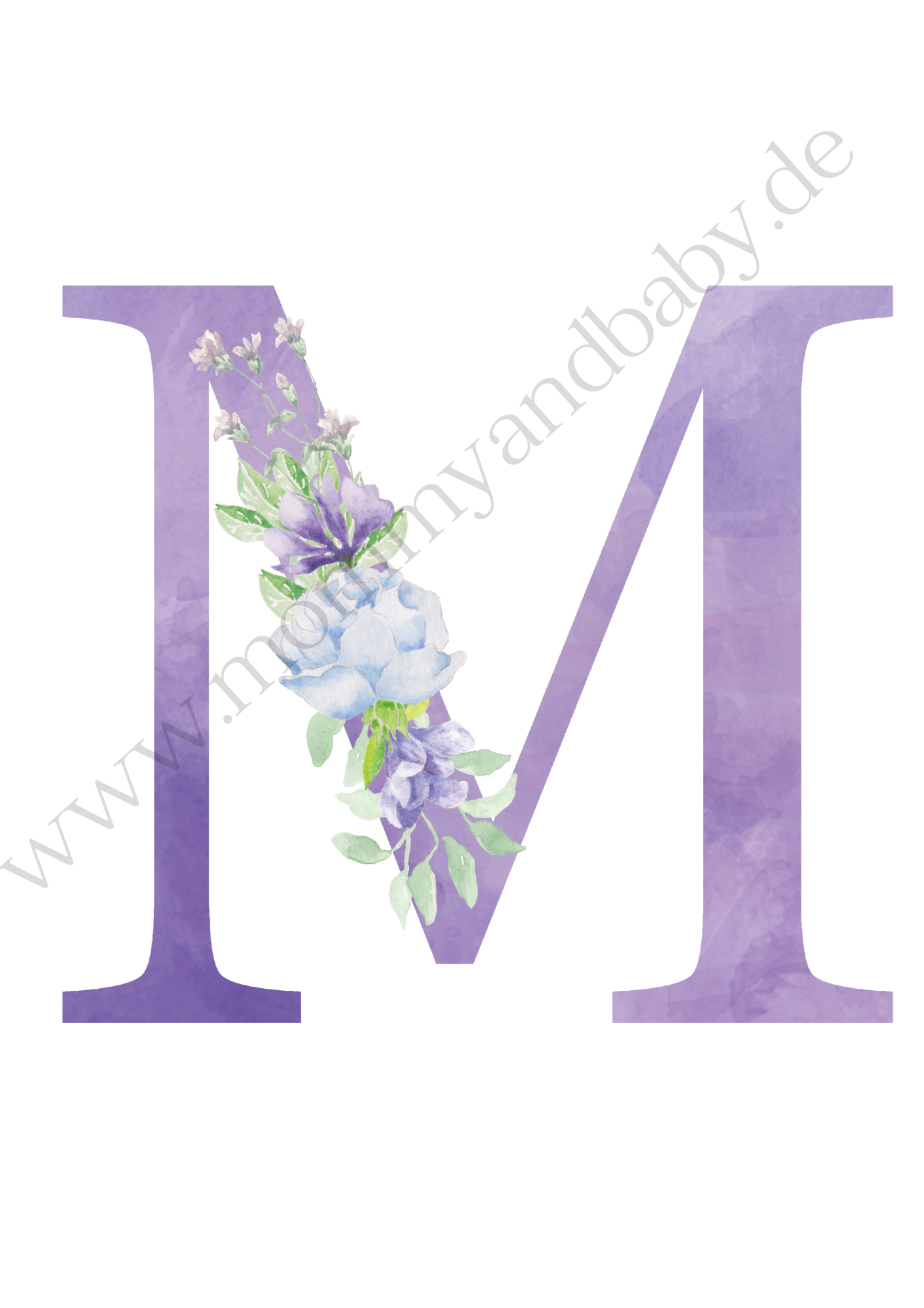 Motivfolie Buchstaben Alphabet Blumen