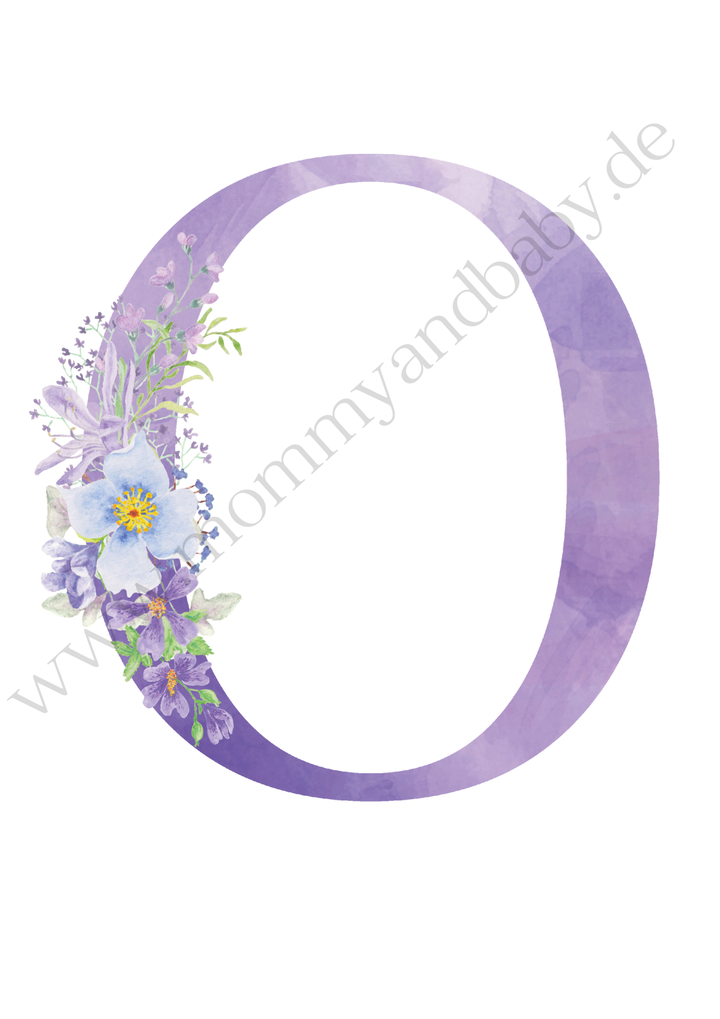 Motivfolie Buchstaben Alphabet Blumen