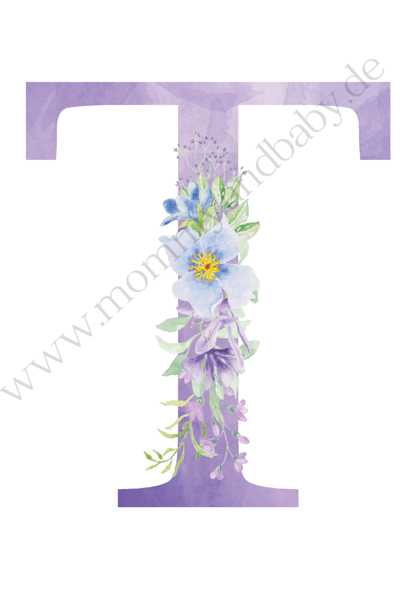 Motivfolie Buchstaben Alphabet Blumen