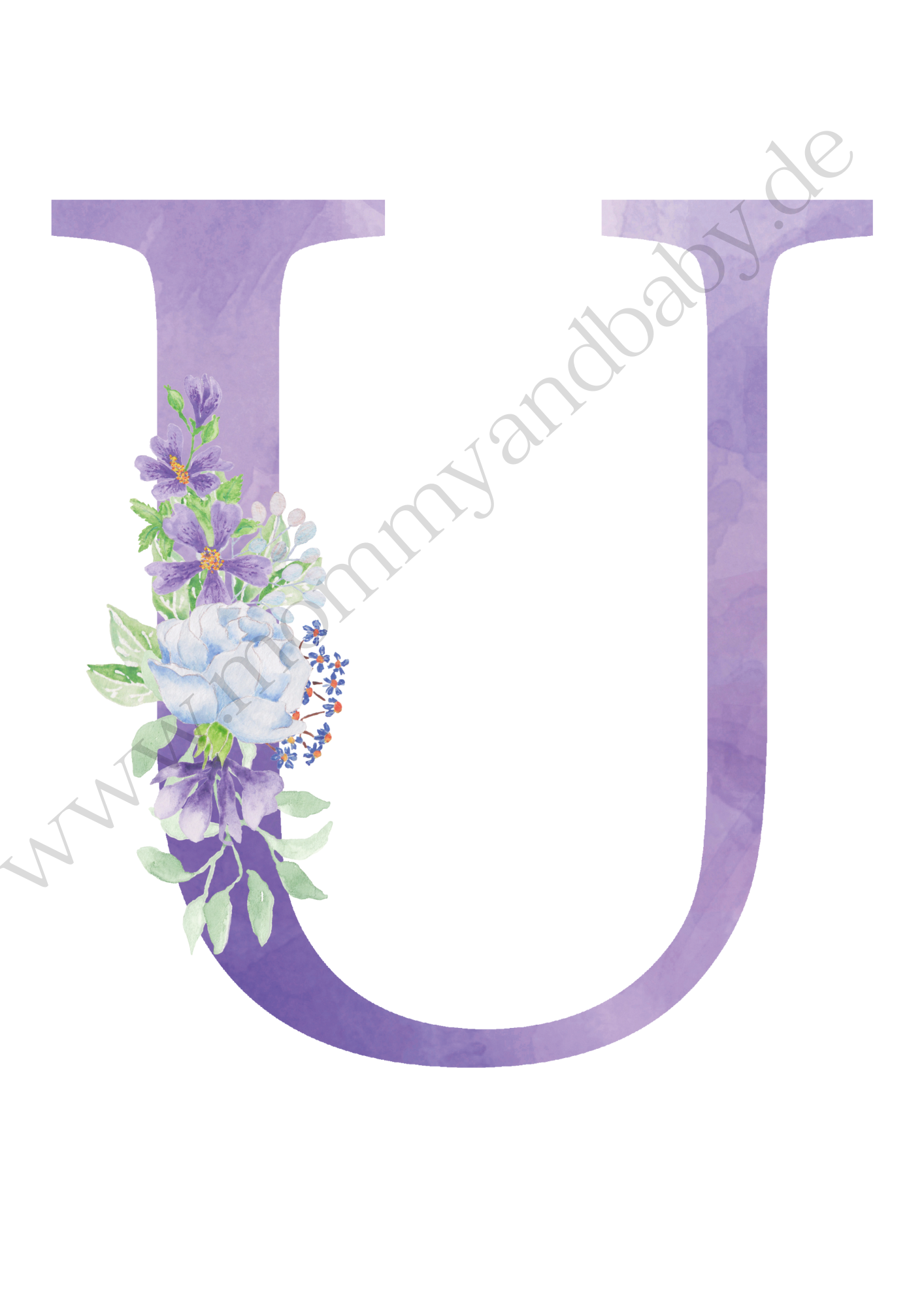 Motivfolie Buchstaben Alphabet Blumen