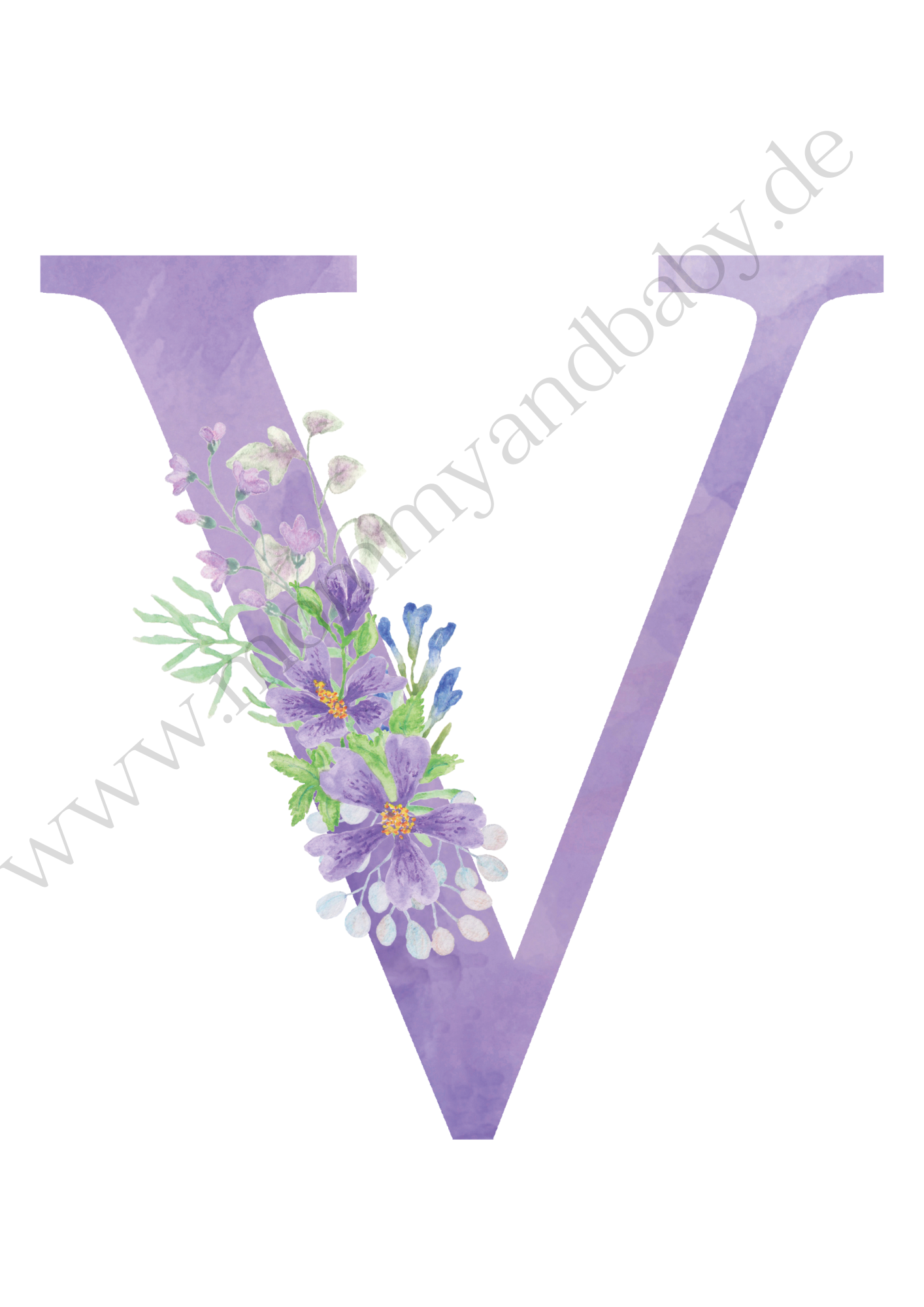Motivfolie Buchstaben Alphabet Blumen