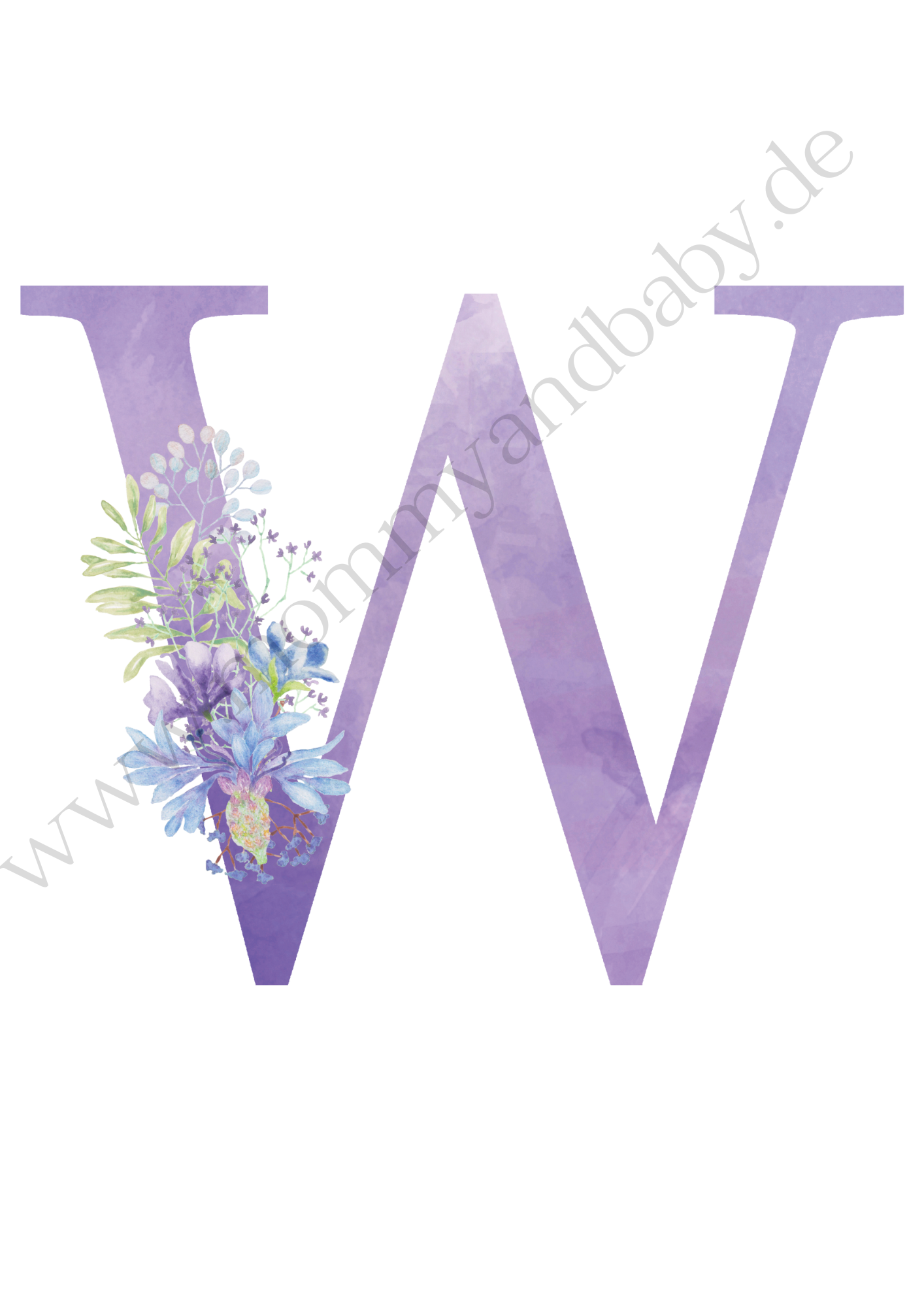 Motivfolie Buchstaben Alphabet Blumen