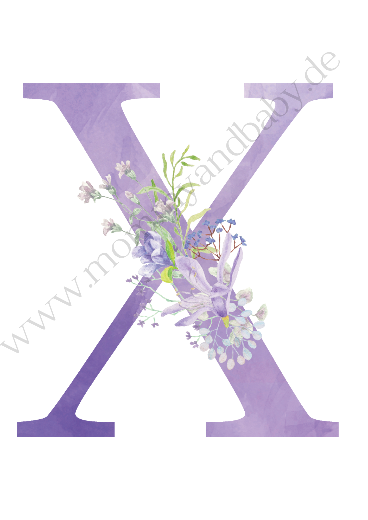 Motivfolie Buchstaben Alphabet Blumen