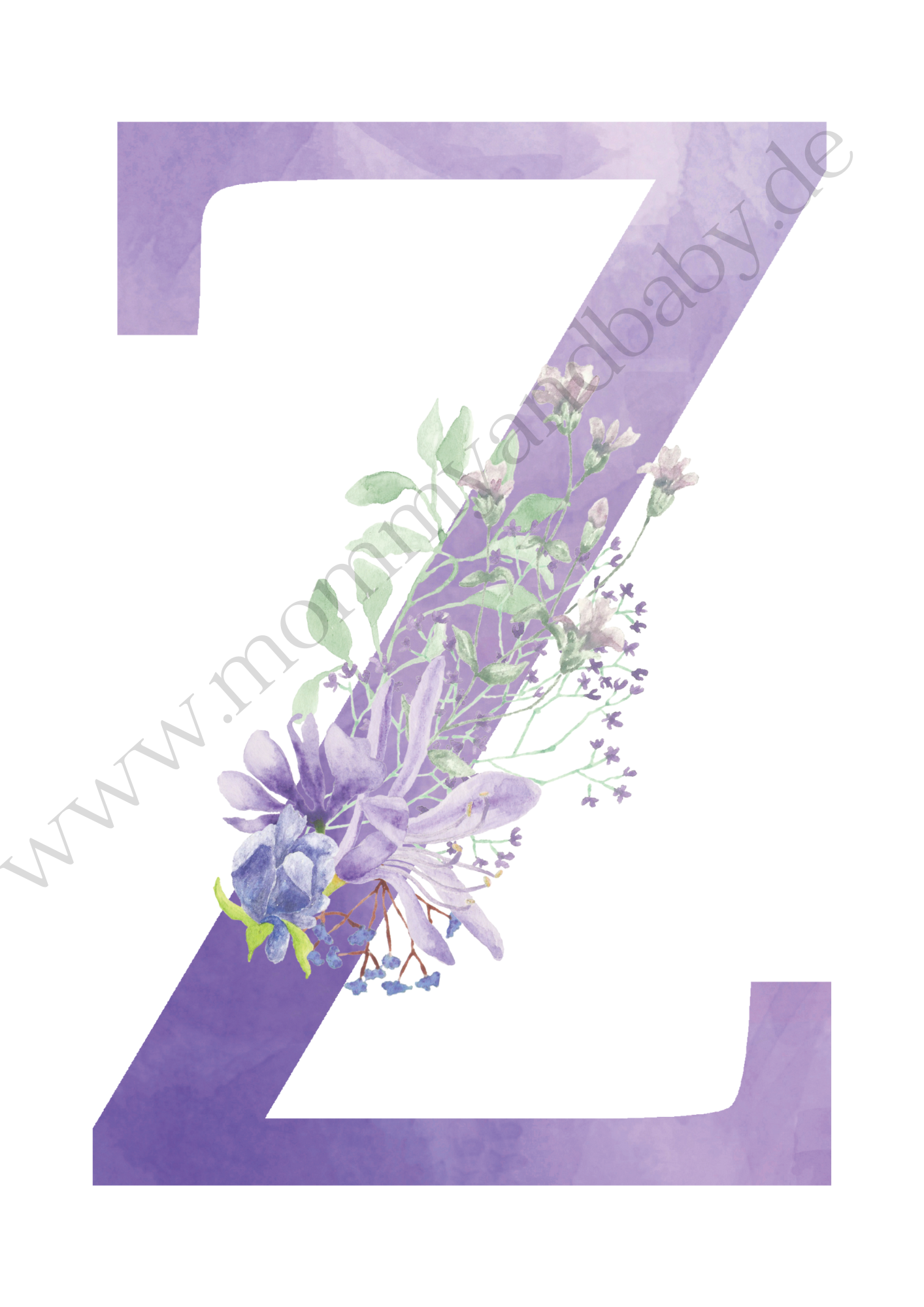 Motivfolie Buchstaben Alphabet Blumen