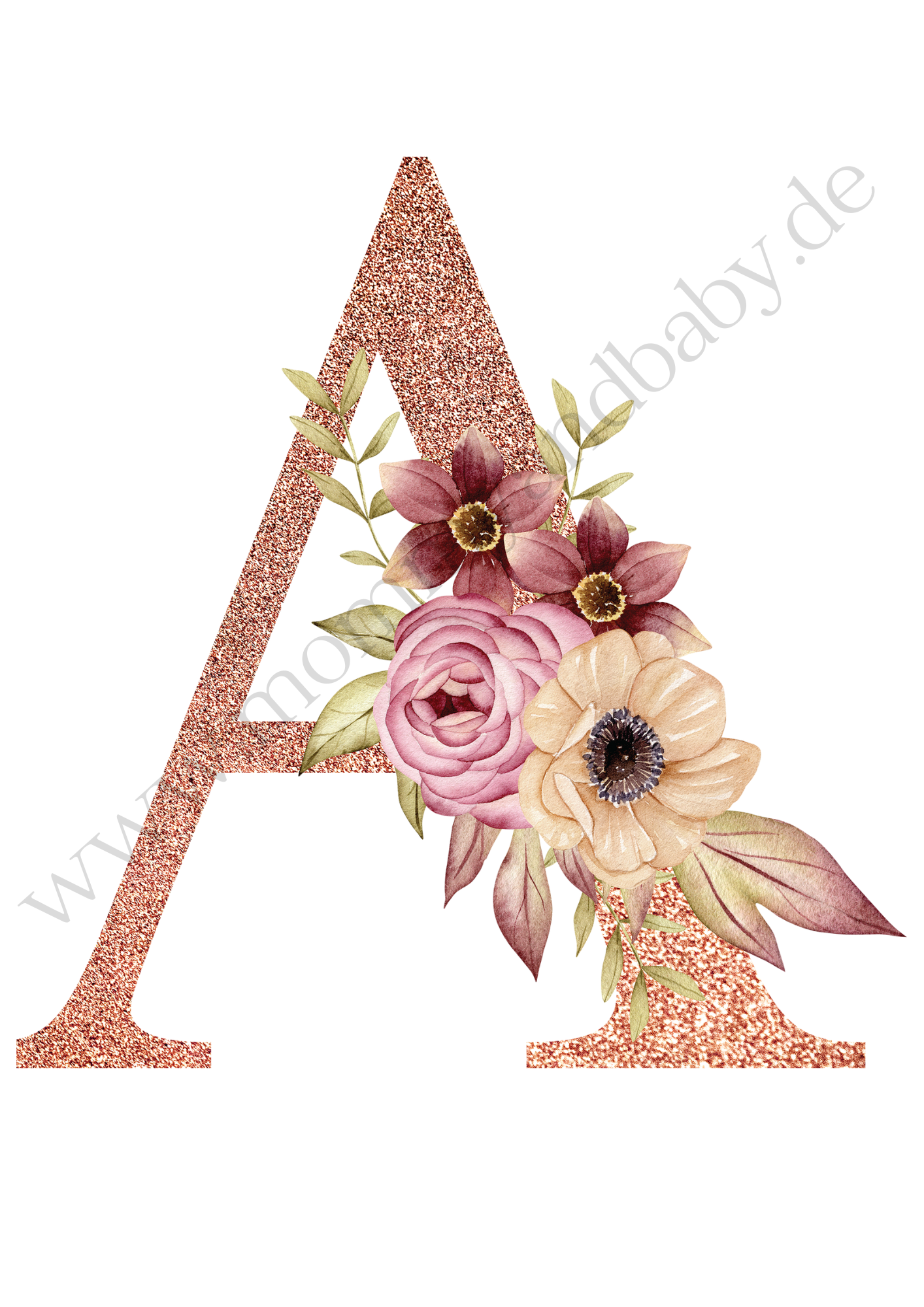 Motivfolie Alphabet Buchstabe Blumen