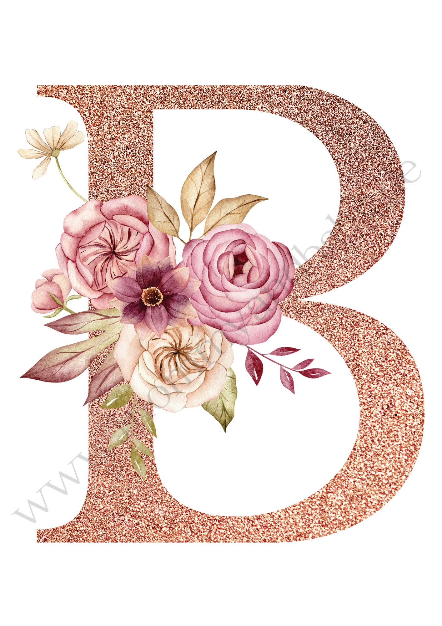 Motivfolie Alphabet Buchstabe Blumen