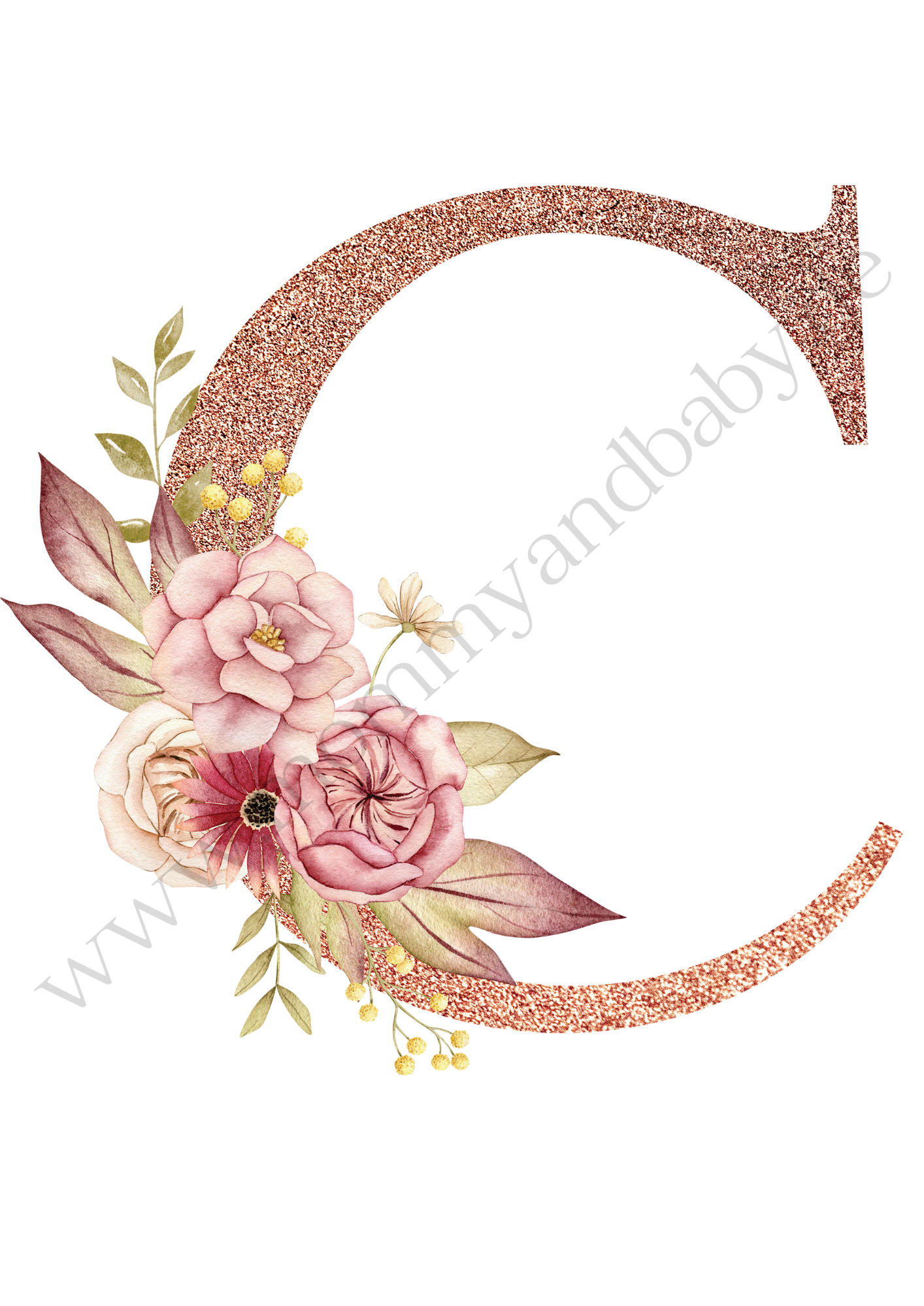 Motivfolie Alphabet Buchstabe Blumen