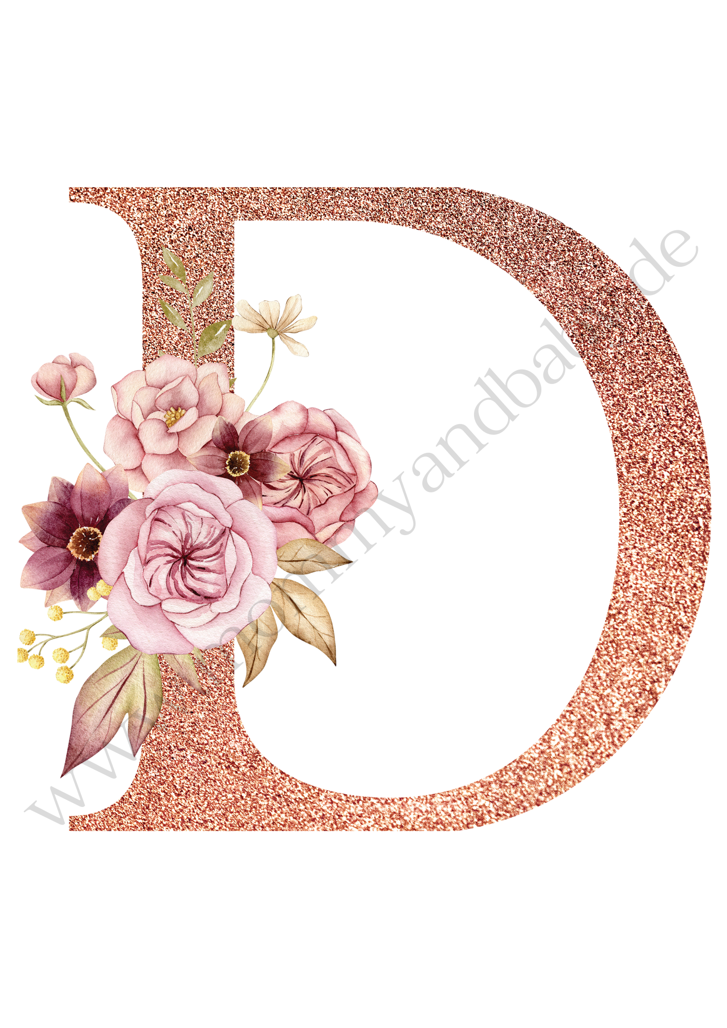 Motivfolie Alphabet Buchstabe Blumen