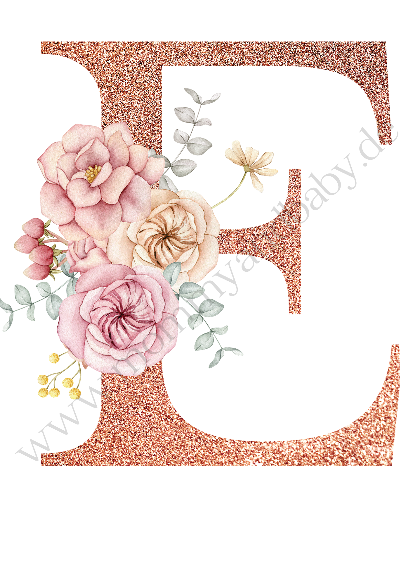 Motivfolie Alphabet Buchstabe Blumen