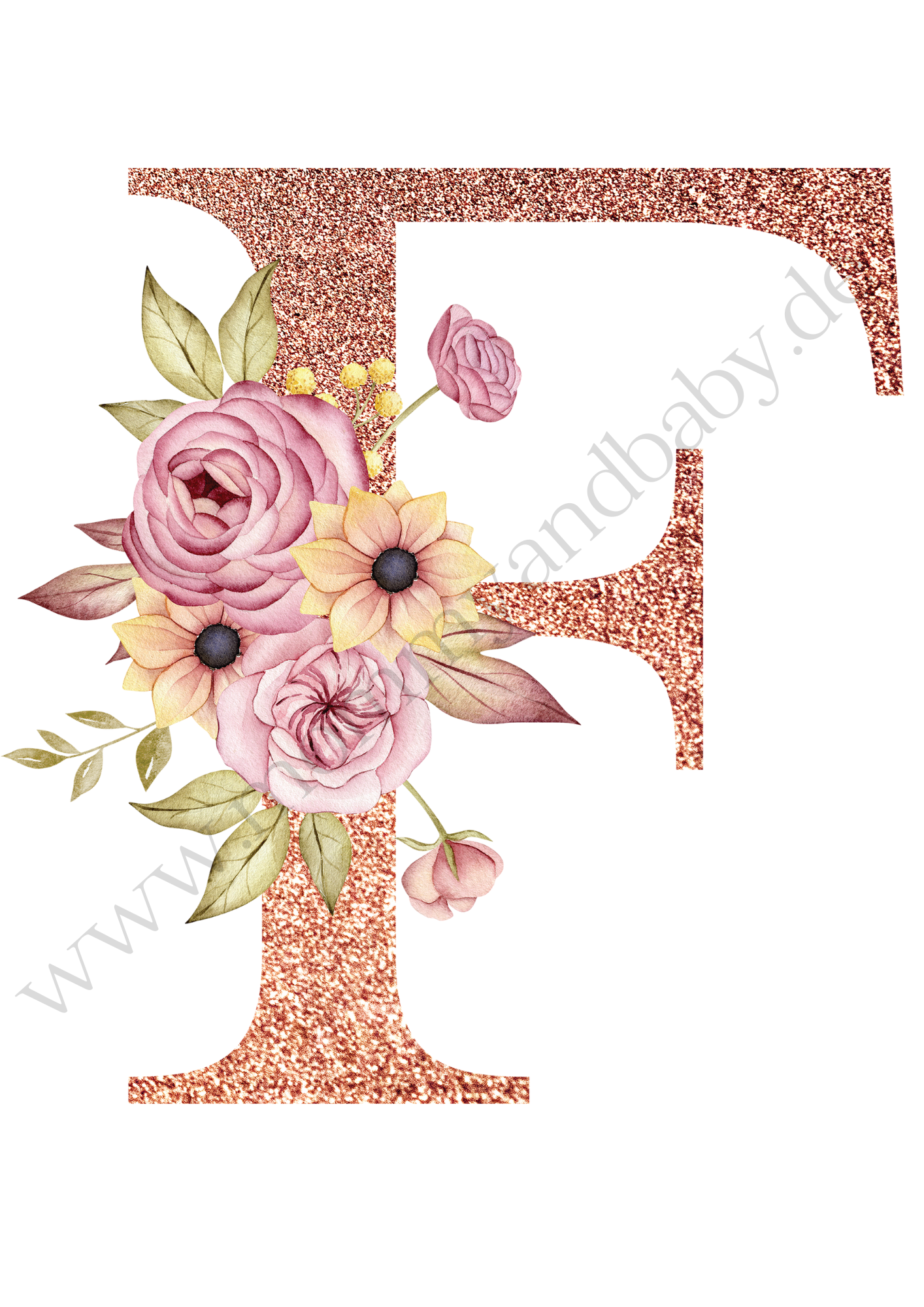 Motivfolie Alphabet Buchstabe Blumen