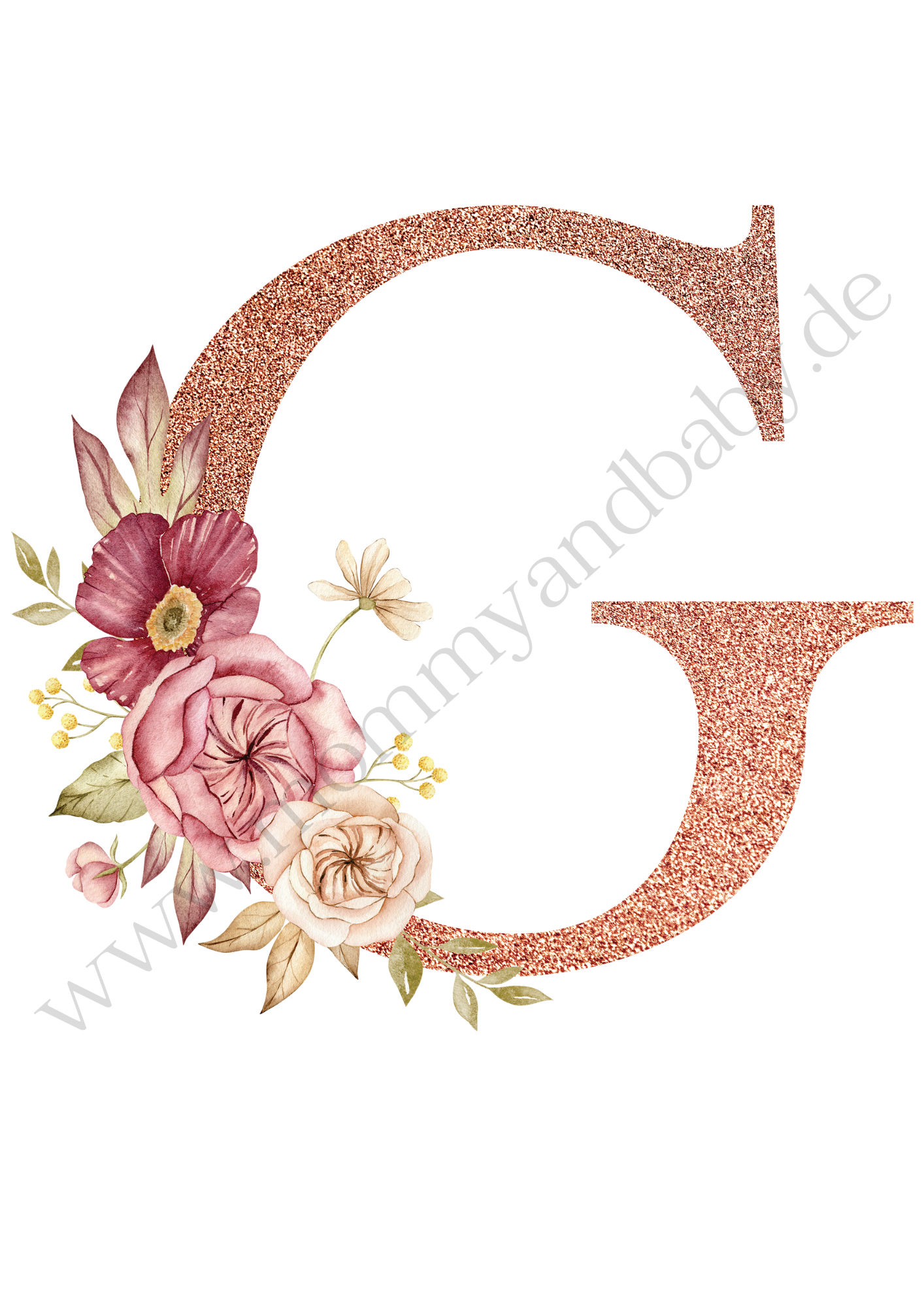 Motivfolie Alphabet Buchstabe Blumen