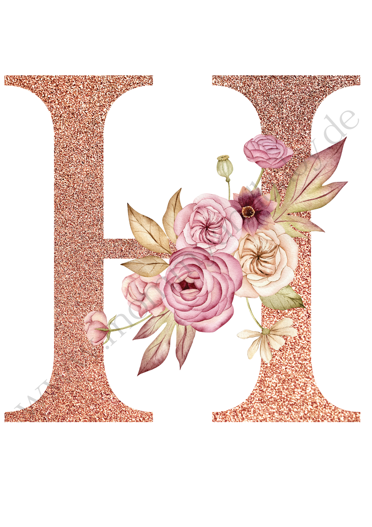 Motivfolie Alphabet Buchstabe Blumen