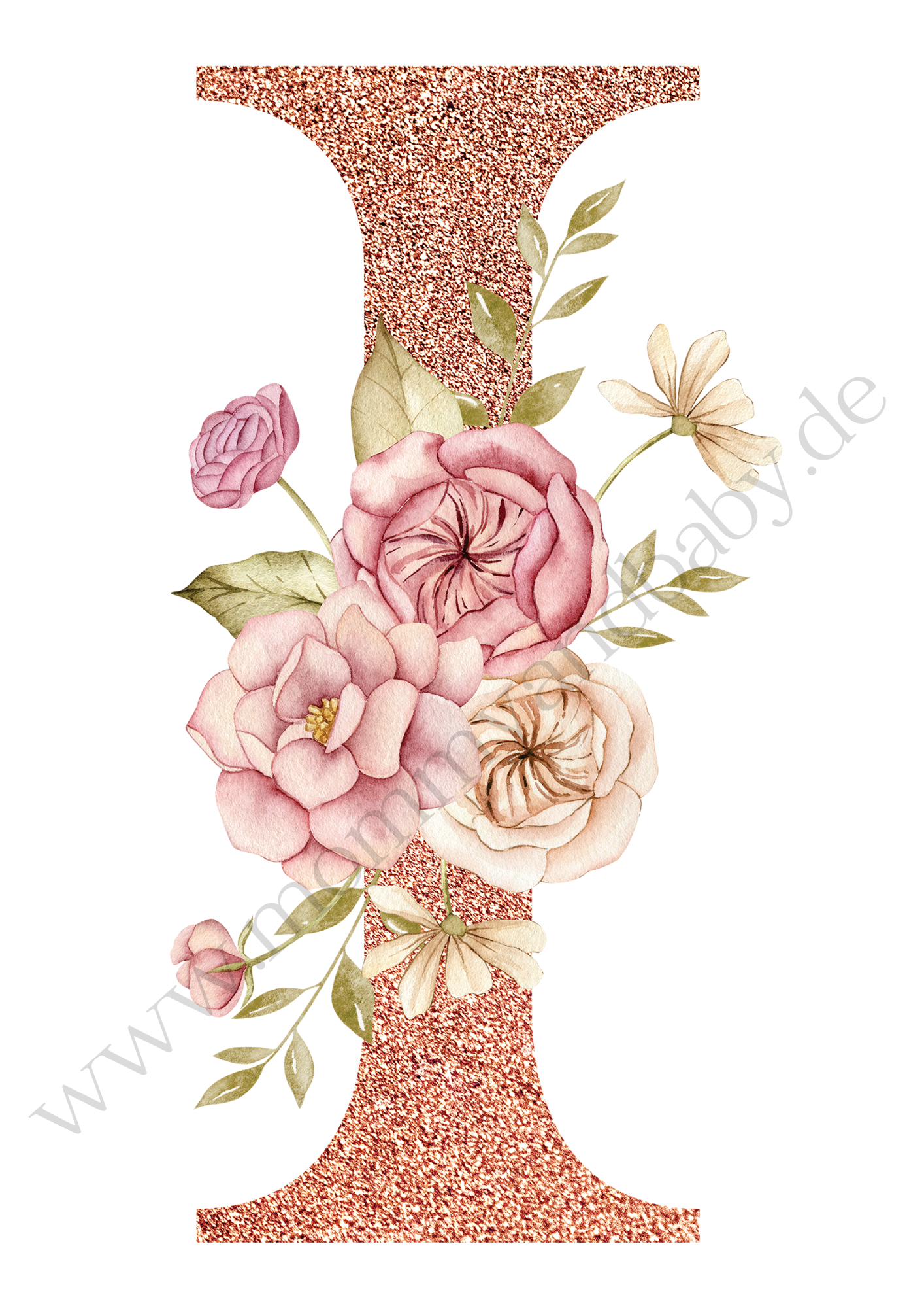 Motivfolie Alphabet Buchstabe Blumen