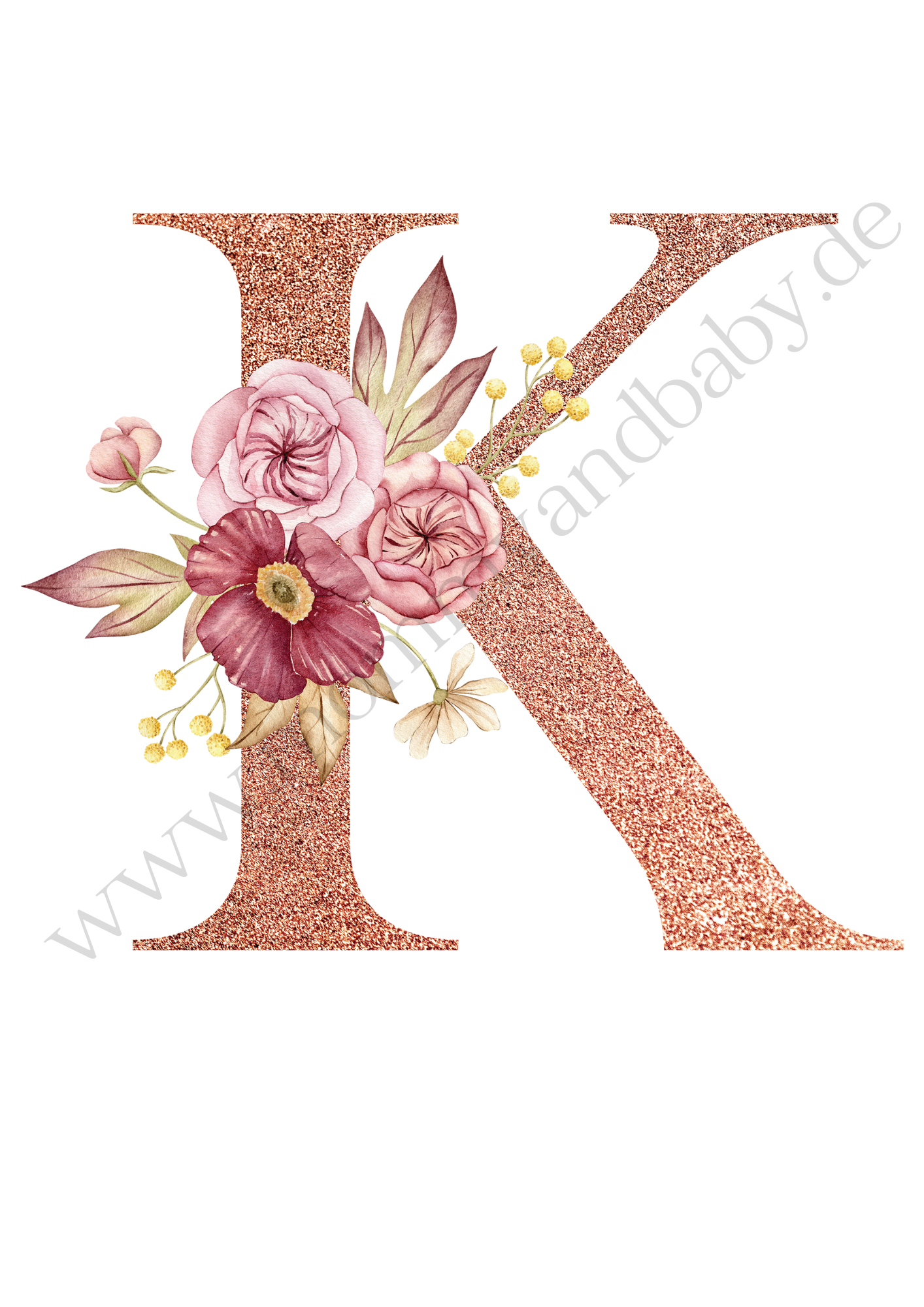 Motivfolie Alphabet Buchstabe Blumen