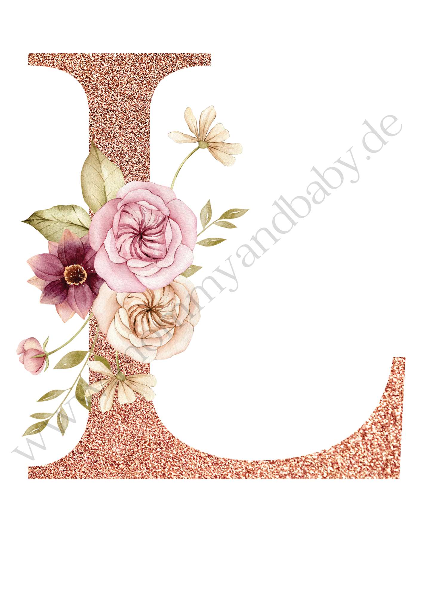 Motivfolie Alphabet Buchstabe Blumen