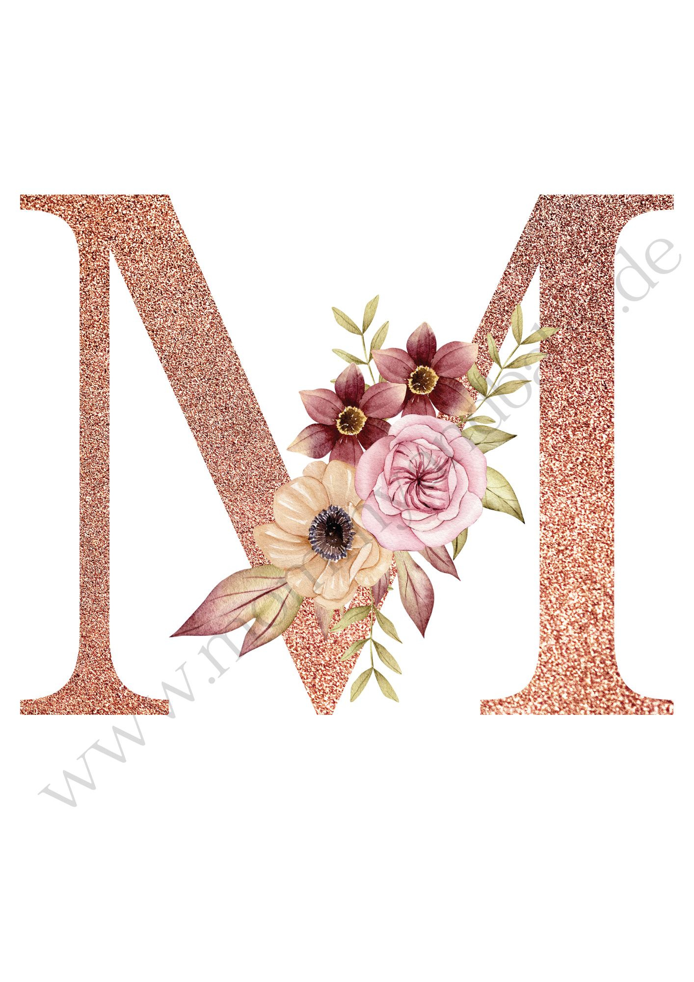Motivfolie Alphabet Buchstabe Blumen