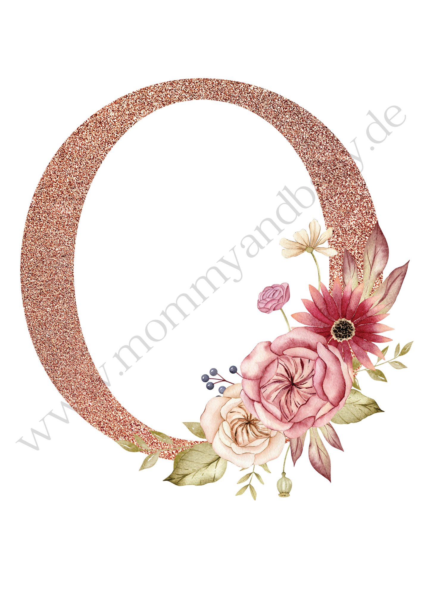 Motivfolie Alphabet Buchstabe Blumen