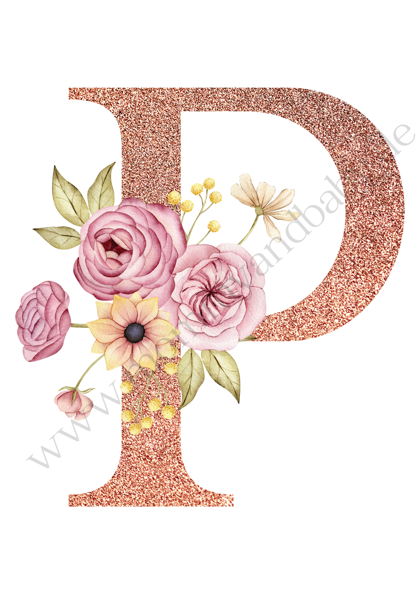 Motivfolie Alphabet Buchstabe Blumen