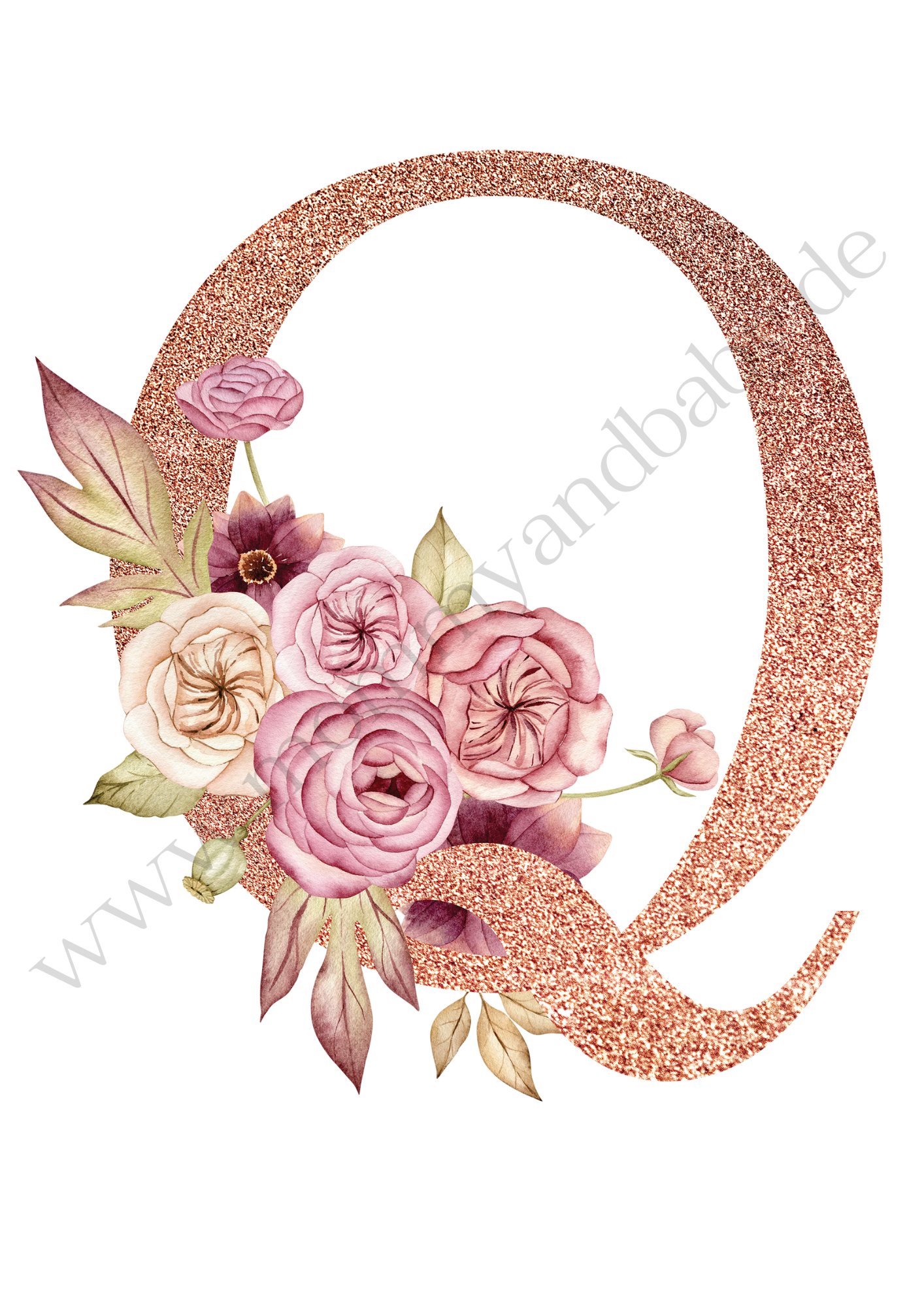 Motivfolie Alphabet Buchstabe Blumen