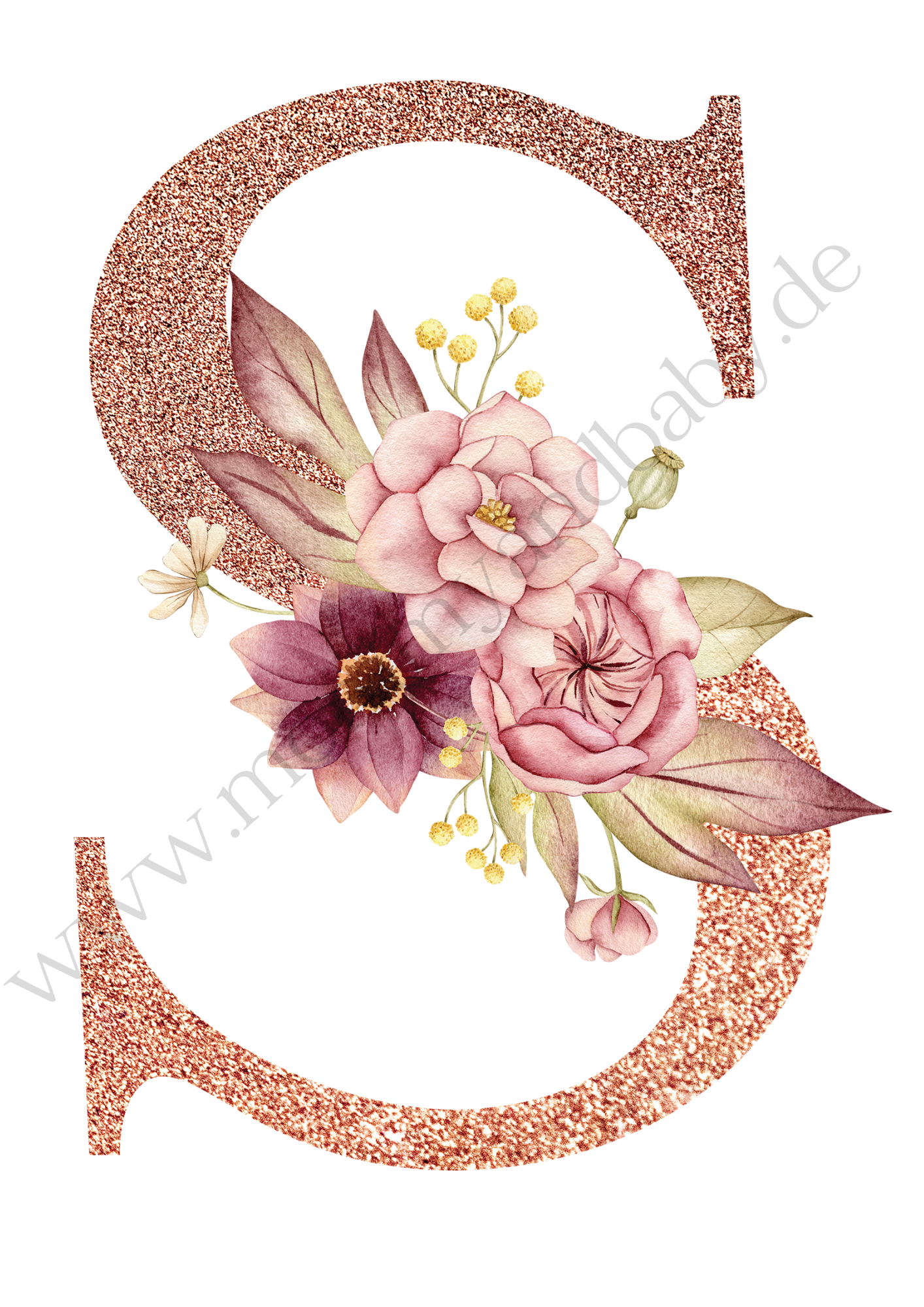 Motivfolie Alphabet Buchstabe Blumen