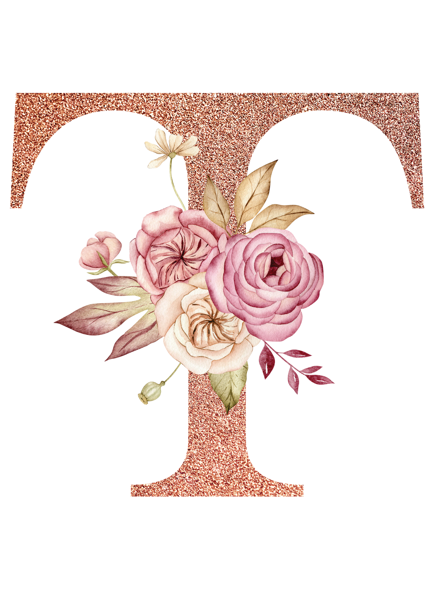Motivfolie Alphabet Buchstabe Blumen