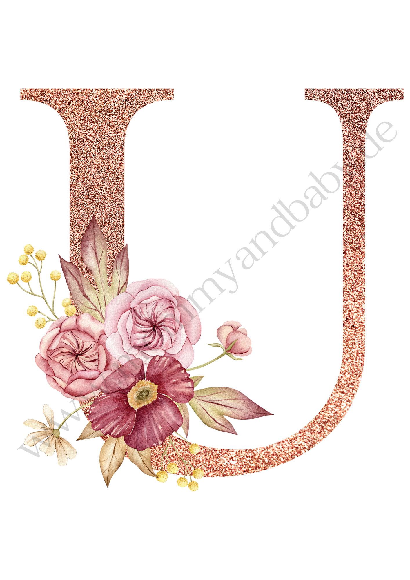 Motivfolie Alphabet Buchstabe Blumen