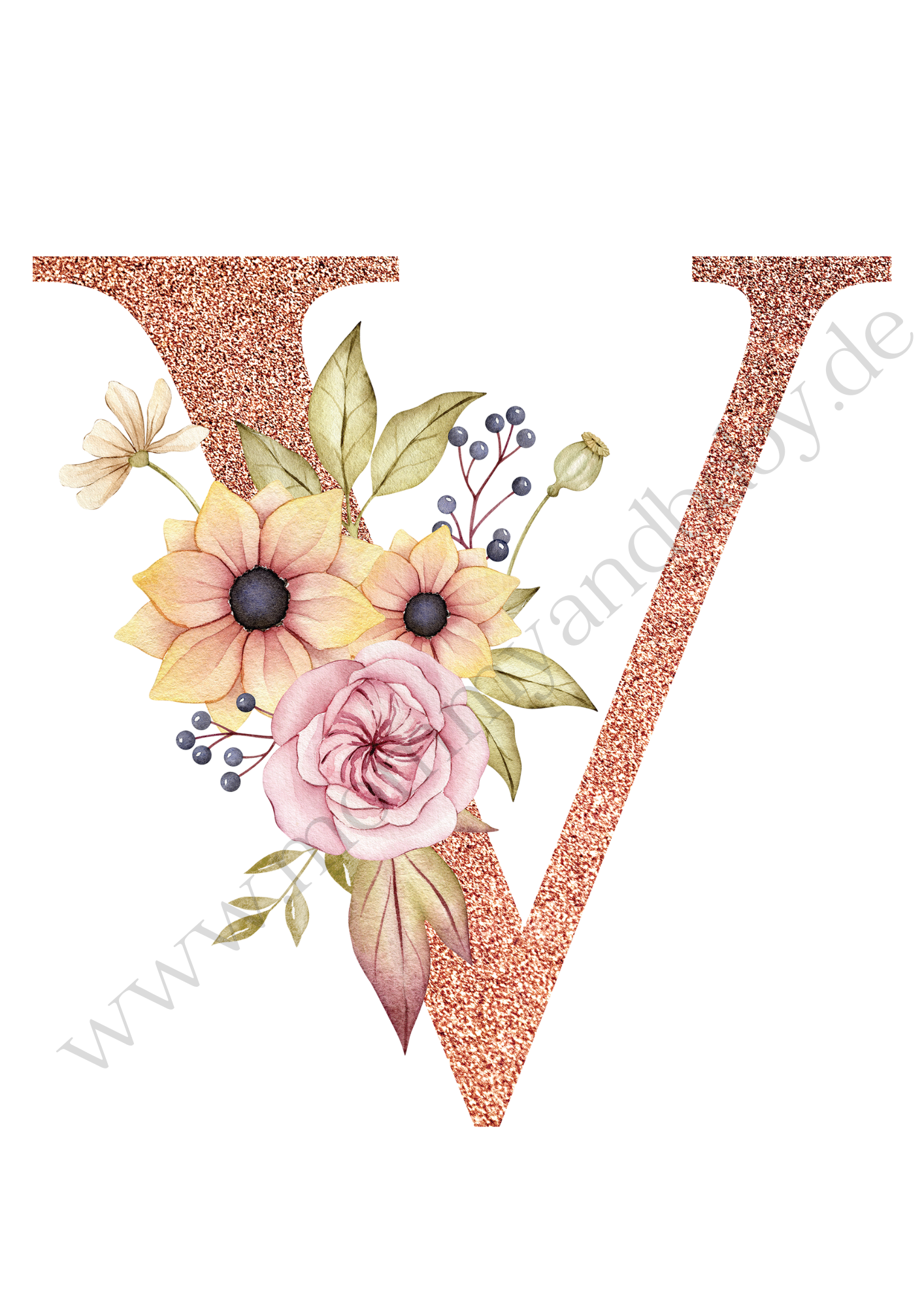 Motivfolie Alphabet Buchstabe Blumen