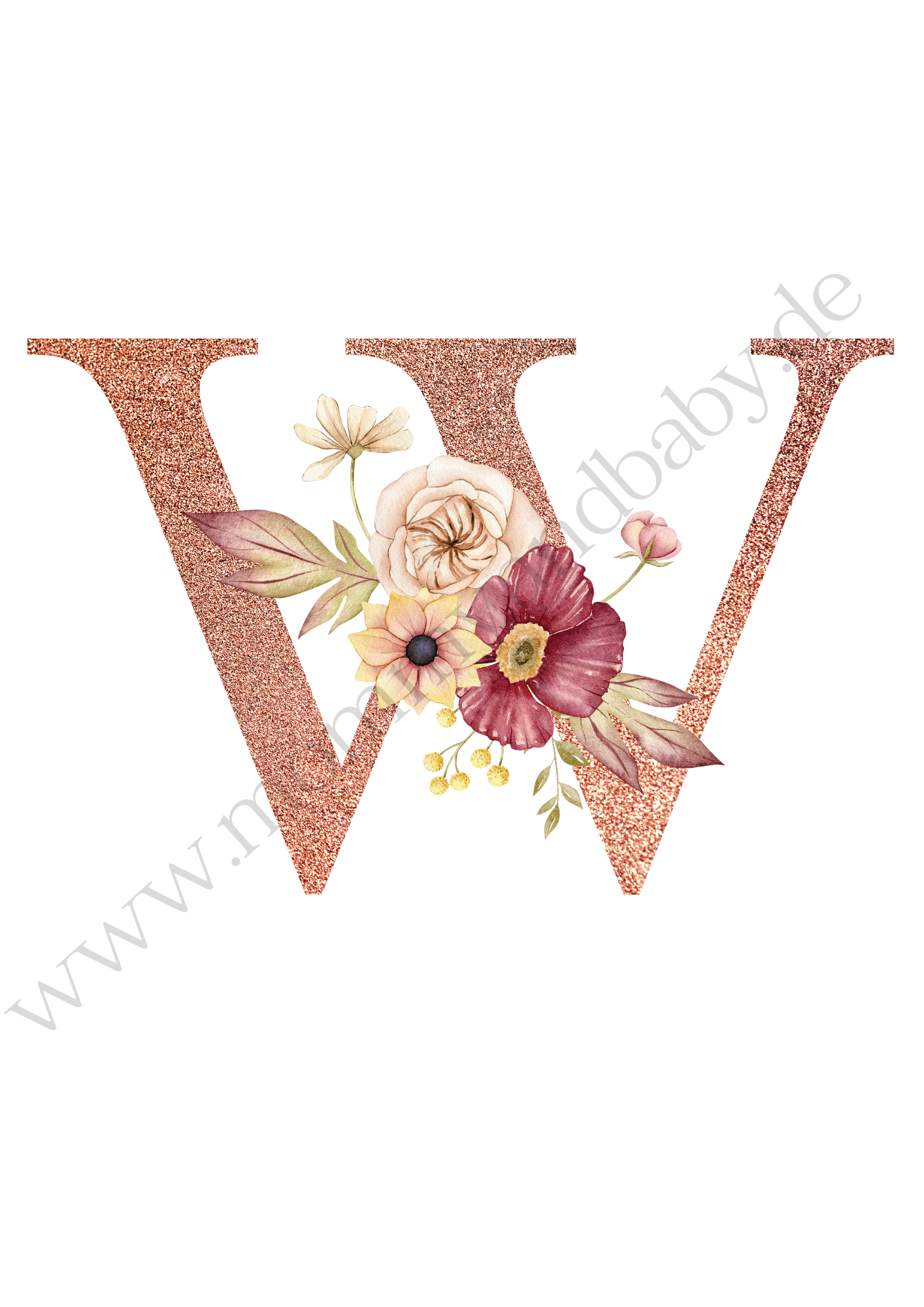 Motivfolie Alphabet Buchstabe Blumen