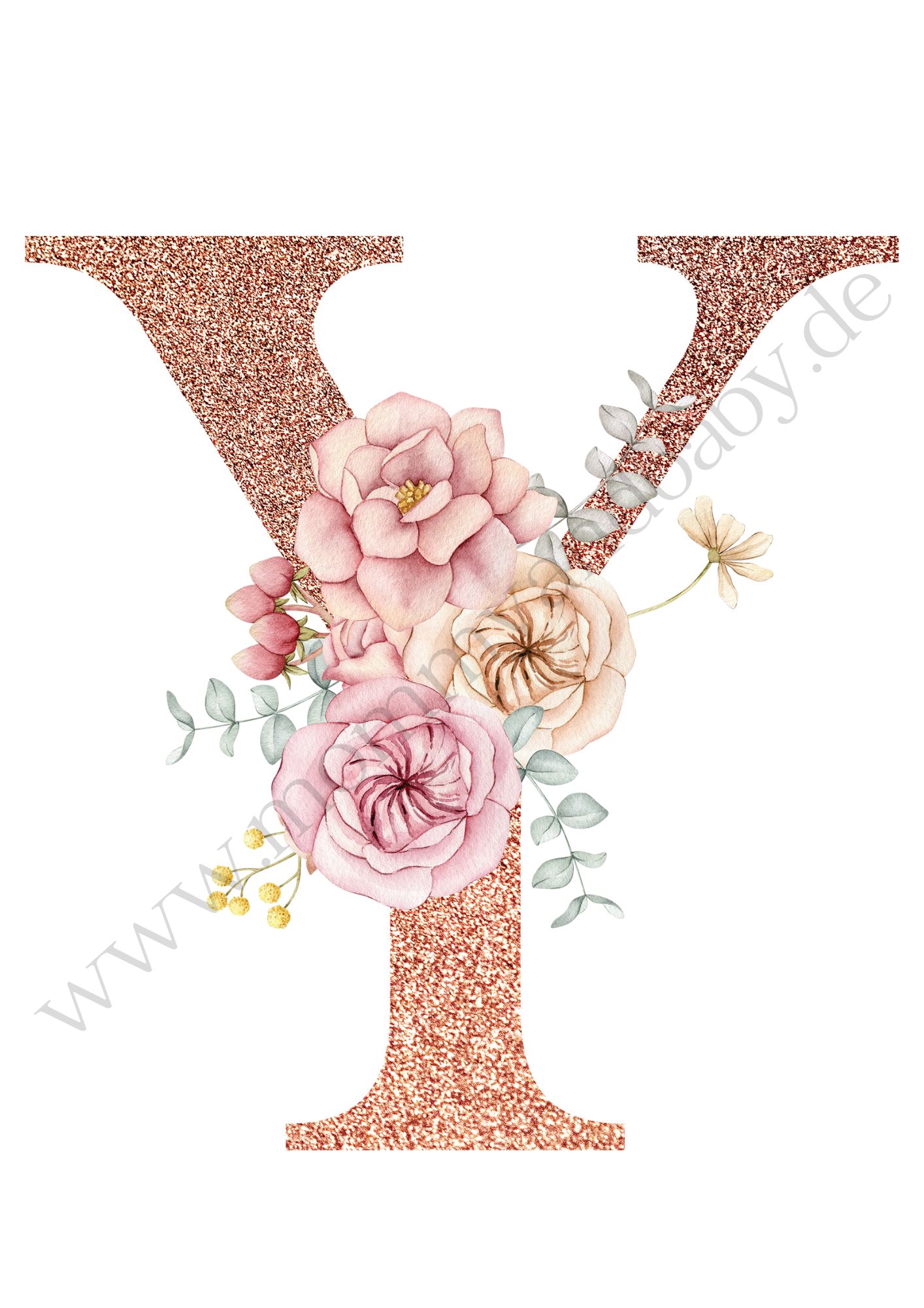 Motivfolie Alphabet Buchstabe Blumen