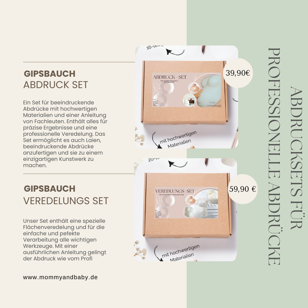 Gipsbauch Abdruck Set und Veredelung 