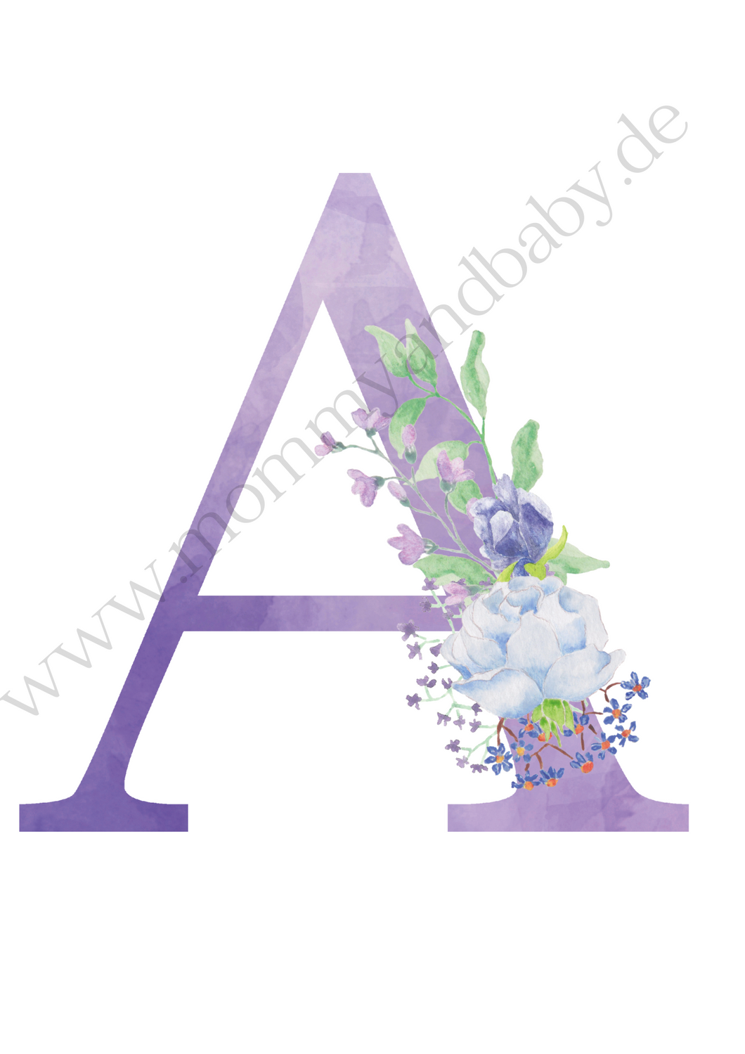 Motivfolie Buchstaben Alphabet Blumen