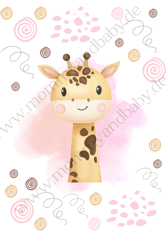 Motivfolie Giraffe rosa Kindermotiv