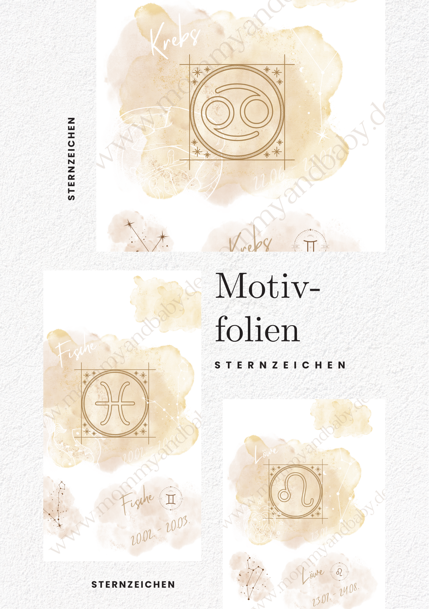 Motivfolie Sternzeichen beige 