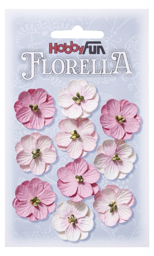 Papierblumen, rose // 10 Stück // FLORELLA