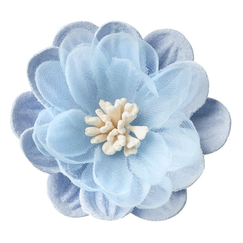 Blumenblüte mit Tüll 2 Stck. blau // FLORELLA - für Mixed Media, Scrapbooking uvm. - Mommy & Baby