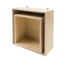 Lade das Bild in den Galerie-Viewer, Holzboxen Set, 2teilig // quadratisch &amp; sechseckig // Rico Design - ideal für 3D-Abdrücke - Mommy &amp; Baby
