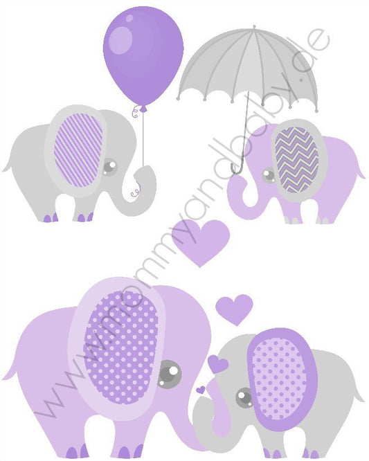 Motivfolie "Babyelefant, lila/grau" - Mommy & Baby