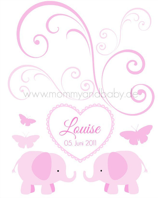 Motivfolie "Babyelefant & Ornamente" - 6 Farben - Mommy & Baby