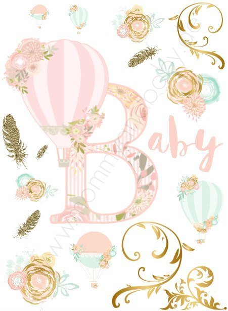 Motivfolie "Balloon Baby - rosa & mint" - Mommy & Baby