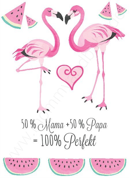 Motivfolie "Flamingo Liebe" - Mommy & Baby